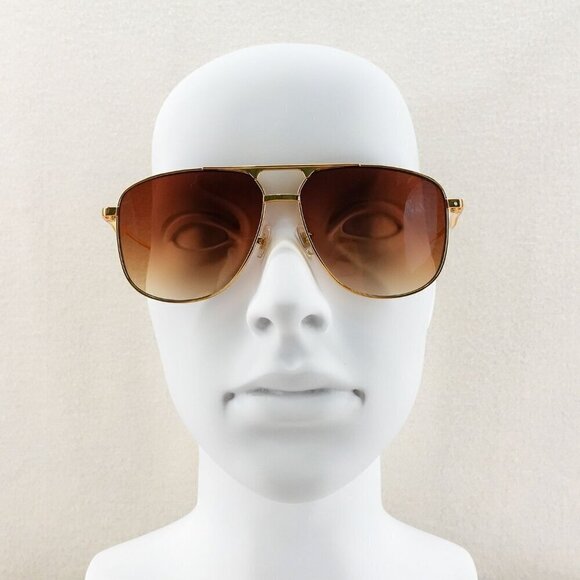 Gucci GG0336 Aviator Sunglasses Gold Brown OS - Picture 11 of 16